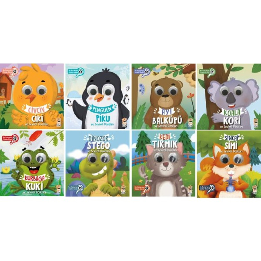 Bu Kocaman Gözler Kimin Hareketli Gözler 8 Kitap Set / Civciv Ciki - Penguen Piku - Ayı Balküpü - Koala Kori - Kurbağa Kuki - Dinozor Stego - Kedi ... Okul Öncesi Eğitici & Öğretici Kitaplar Fiyatı