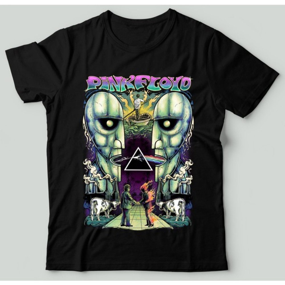 Bu Tişört Pink Floyd - Hit Abums' Temalı Ön Yüz Baskılı Oversize Tişört Erkek T-shirt Fiyatı