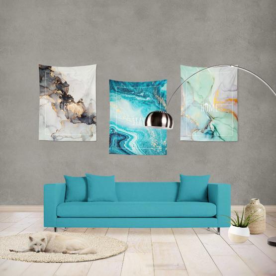 Buanart 3'lü 70x100 cm Lets Stay Home V1 Duvar Örtüsü