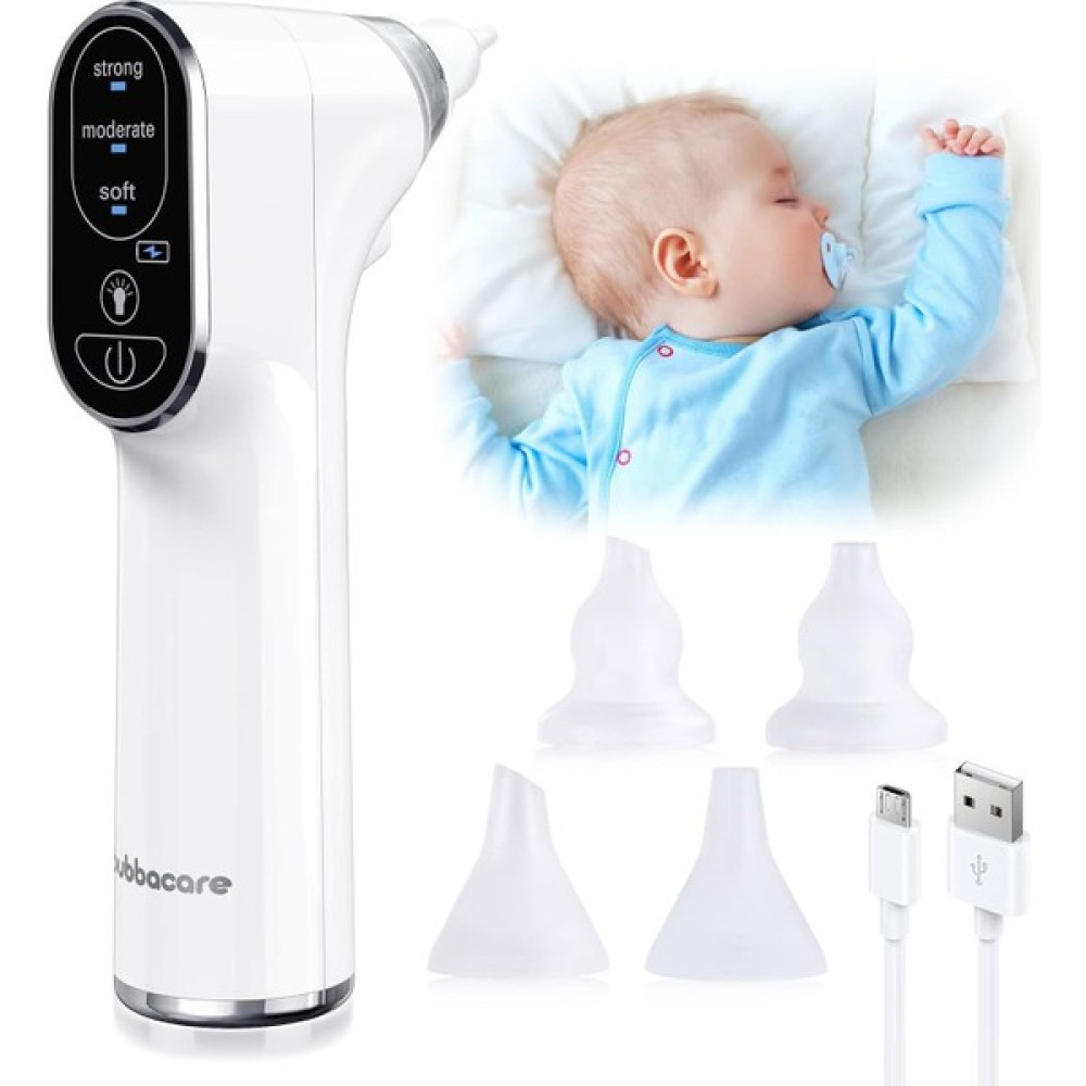 Bubbacare Burun Aspiratörü, LED Işıklı Bebek Için 4 Silikon Burun Temizleme Nozullu Burun Aspiratörü Fiyatı