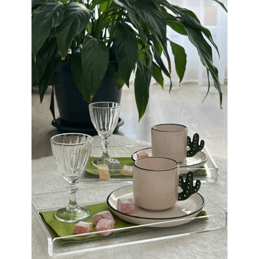 Buber Desing 2'li Şeffaf Pleksi Tepsi 14X22CM Servis Sunum Tepsisi Servis Tepsisi Fiyatı