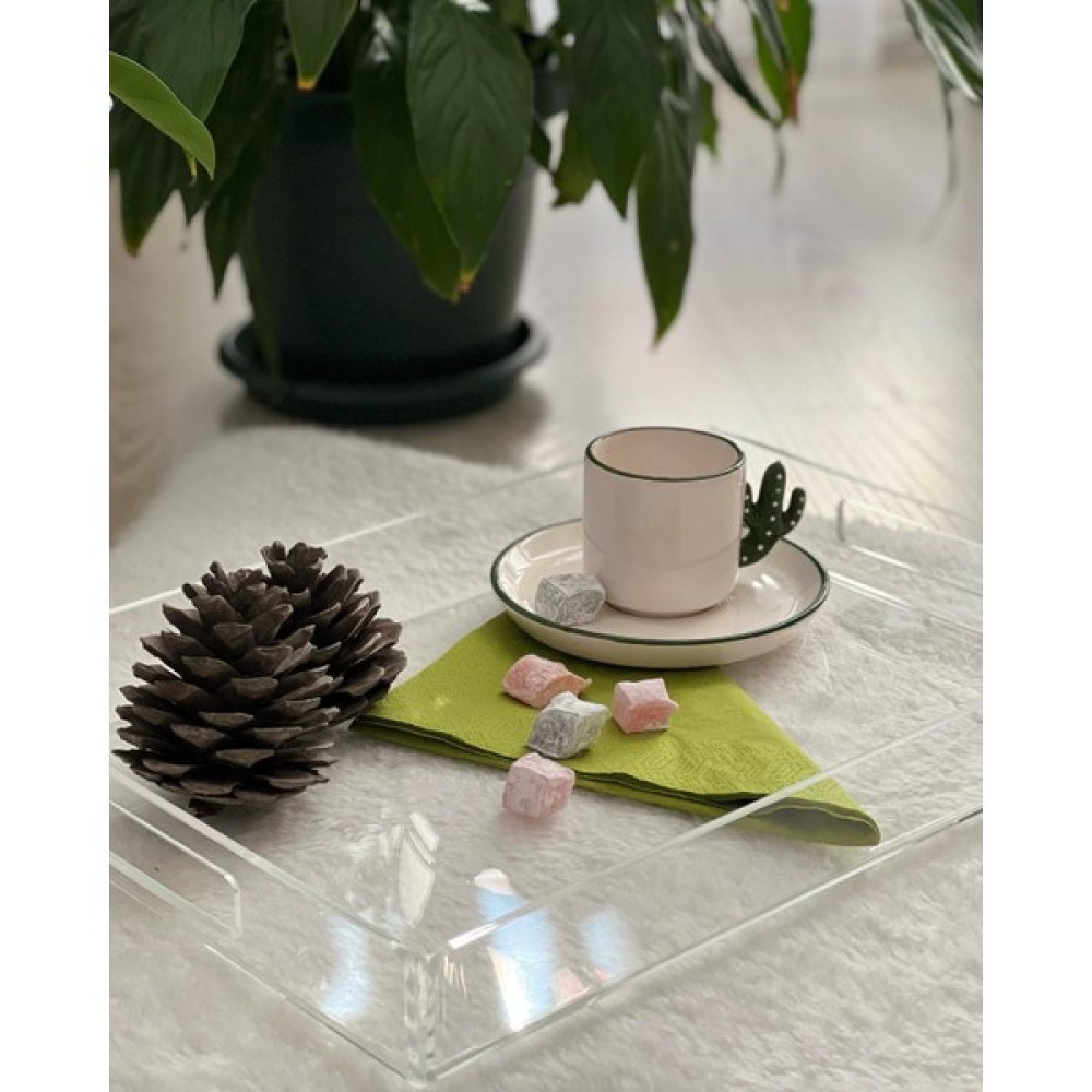 Buber Desing Buber Design Şeffaf Pleksi Tepsi 35X25 Servis Sunum Tepsisi Servis Tepsisi Fiyatı