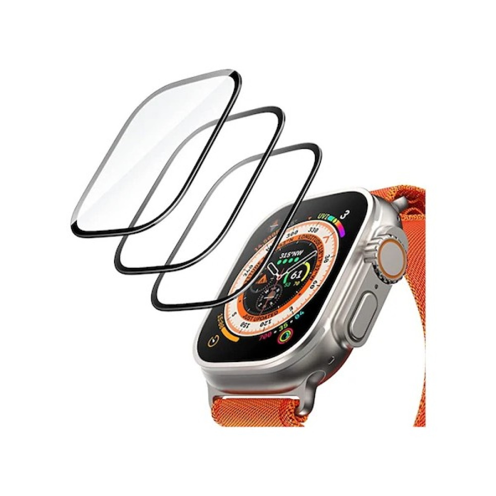 Bubitechh Apple Watch Ultra 49 mm Cam Ekran Koruyucu Tam Kaplayan 49MM Ekran Koruyucu Apple Watch Ultra 2 - Şeffaf Giyilebilir Teknoloji Aksesuarları Fiyatı