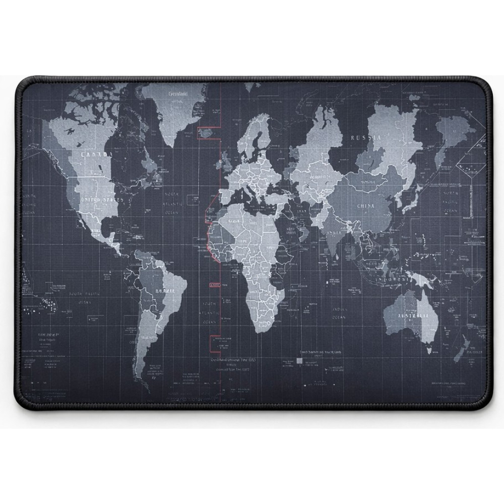 Bubitechh Dünya Haritalı Mouse Pad 30X24 cm – Kaymaz Tabanlı Dikişli Ofis ve Gaming Mouse Pad - Siyah Mouse Pad Fiyatı