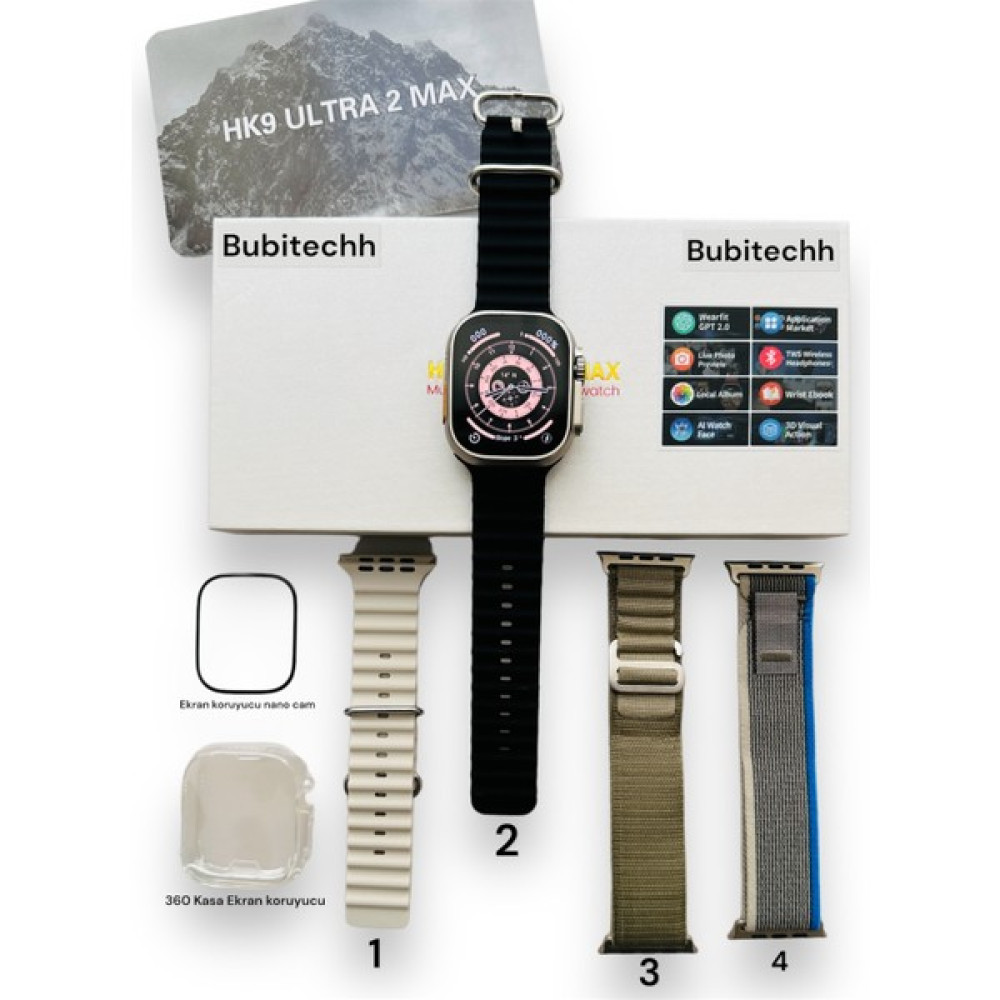 Bubitechh Hk9 Ultra 2 Max Akilli Saat 49M 2024 - Gümüş Oto Boyaları Fiyatı