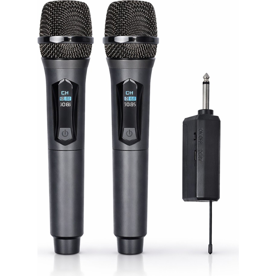 Bubitechh Karaoke 2'li Profesyonel Kablosuz Mikrofon Seti - Siyah Stüdyo Mikrofonu Fiyatı