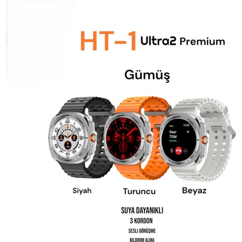Bubitechh Watch Ultra Premium2 Amoled Ekran 1.43 Inç Dinamik Ada Su Geçirmez 3 Kordon Akıllı Saat - Gümüş Diğer Fiyatı