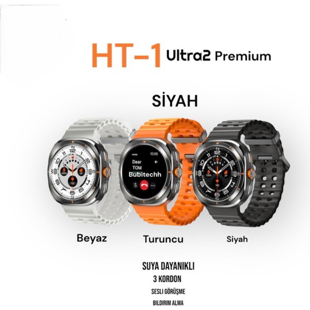 Bubitechh Watch Ultra Premium2 Amoled Ekran 1.43 Inç Dinamik Ada Su Geçirmez 3 Kordon Akıllı Saat - Siyah Diğer Fiyatı