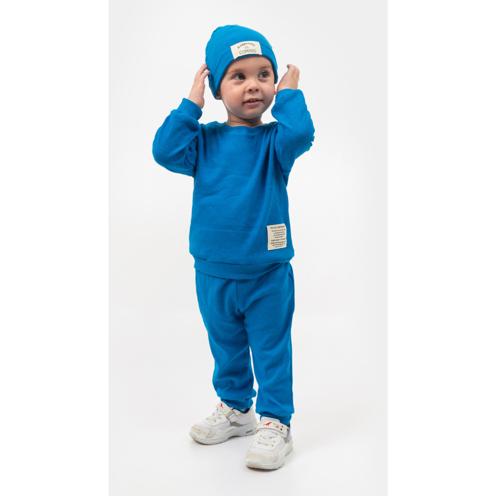 Bubito Unisex Şapkalı Arma Detaylı Fitilli 3lü Alt Üst Takım Seti-mavi 6-9 AY Beden Kadın Giyim Fiyatı
