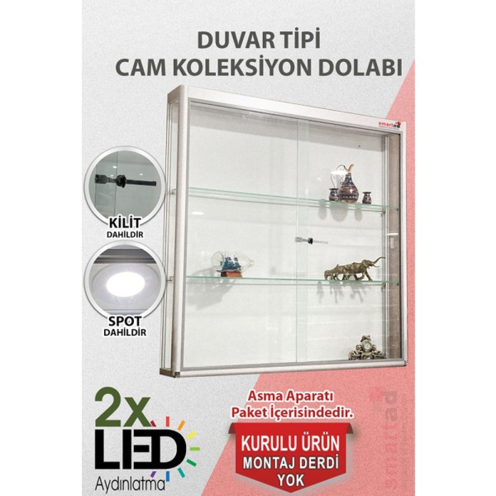 bubizde Camlı Vitrin - Cam Dolap - Camlı Koleksiyon Vitrini - Duvar Tipi - Kupa Dolabı  100X100X20 Oto Boyaları Fiyatı