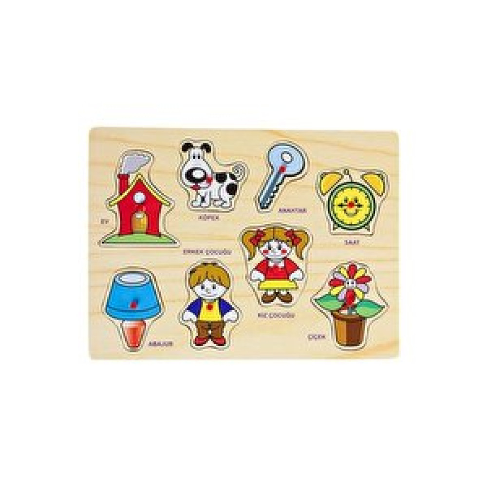 Bubu Ahşap Puzzle Eşyalar, Çocuk Öğretici Puzzle Seti Anne Bebek Oyuncak Fiyatı