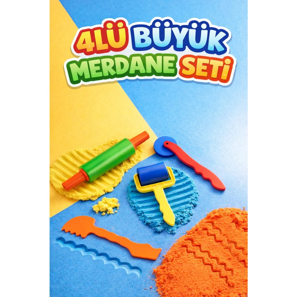 Bubu Büyük Merdaneli 4'lü Set - Renkli Oyun Hamuru & Kil Fiyatı