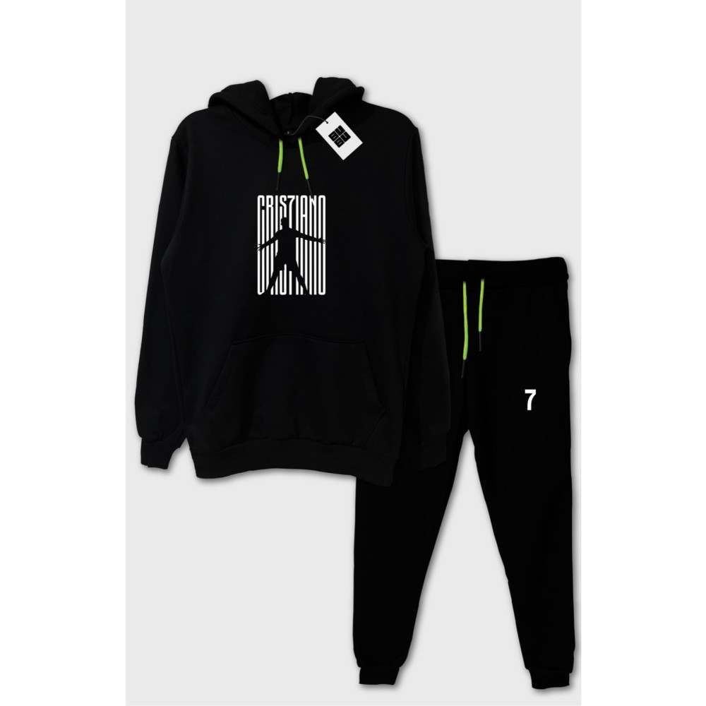 BUBU DESIGN 2li Cr7 Ronaldo Kapüşonlu Ve Eşofman Unisex Kombin XL Beden Bayan Sweatshirt Fiyatı