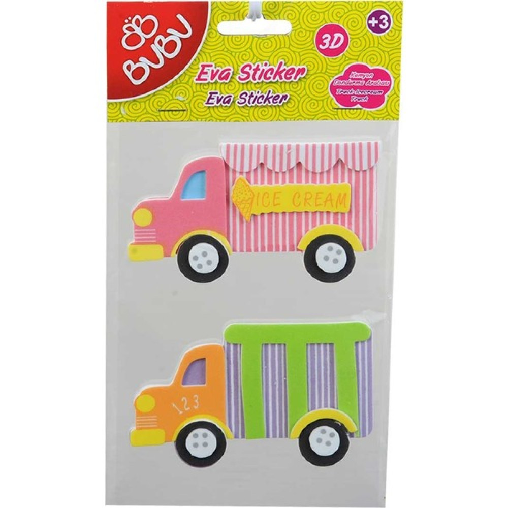 Bubu Eva 3D Sticker Kamyon - Dondurma Arabası Eğitici Oyuncak Fiyatı