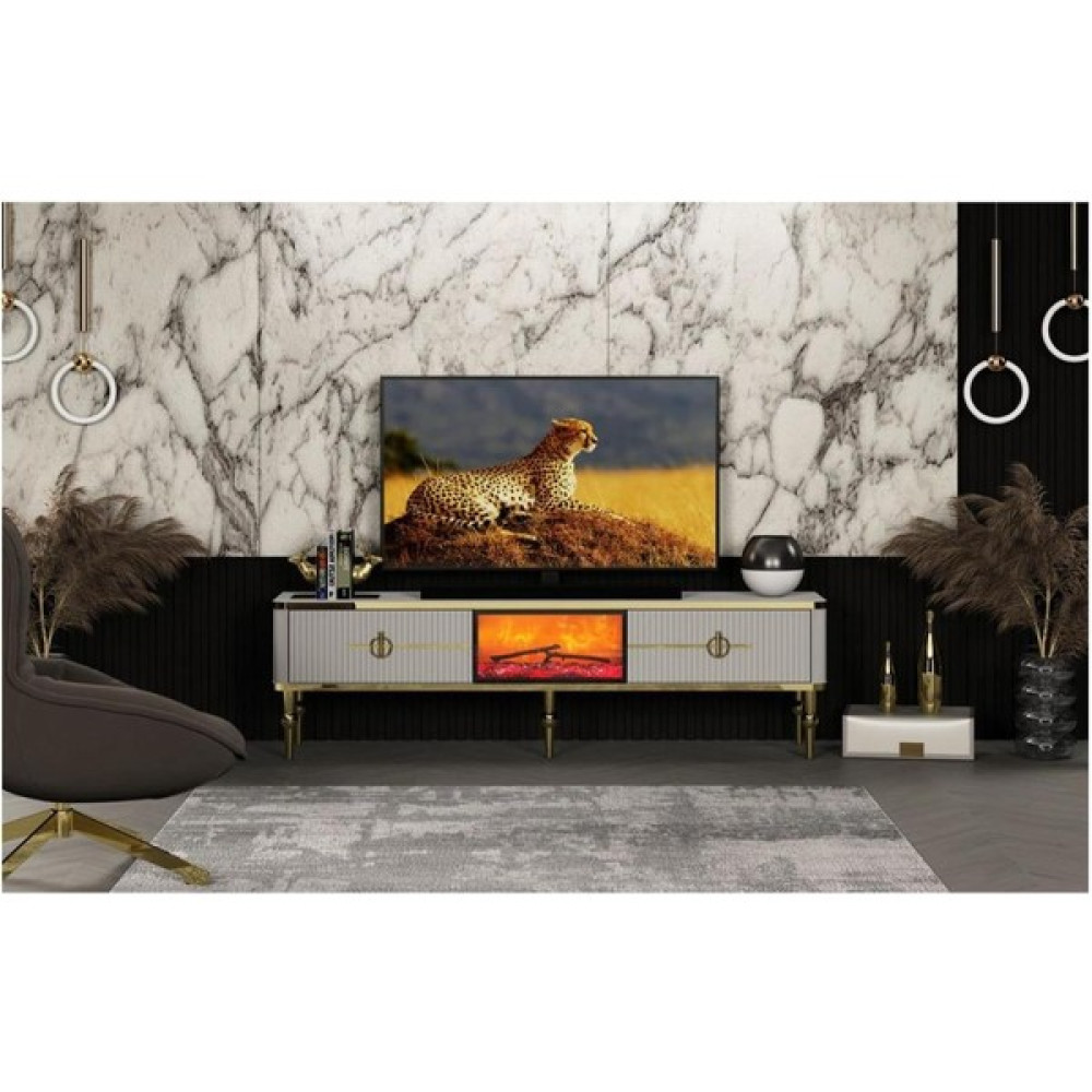 Bubu Home Asel Şömineli Aytaşı Tv Ünitesi 160 cm - Aytaşı Rengi Tv Ünitesi / Sehpası Fiyatı