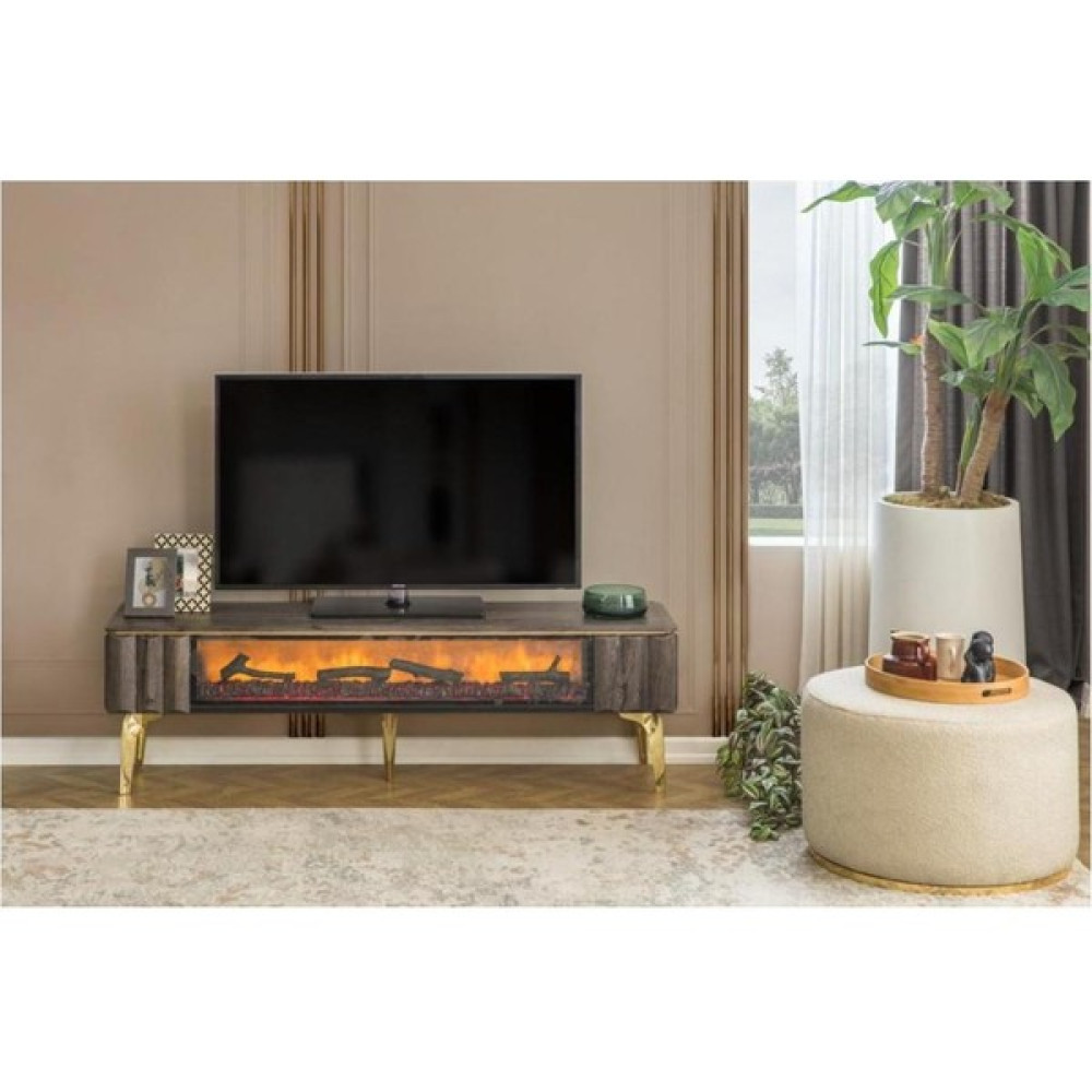 Bubu Home Deniz Şömineli Antik Tv Ünitesi 160 cm Tv Ünitesi / Sehpası Fiyatı