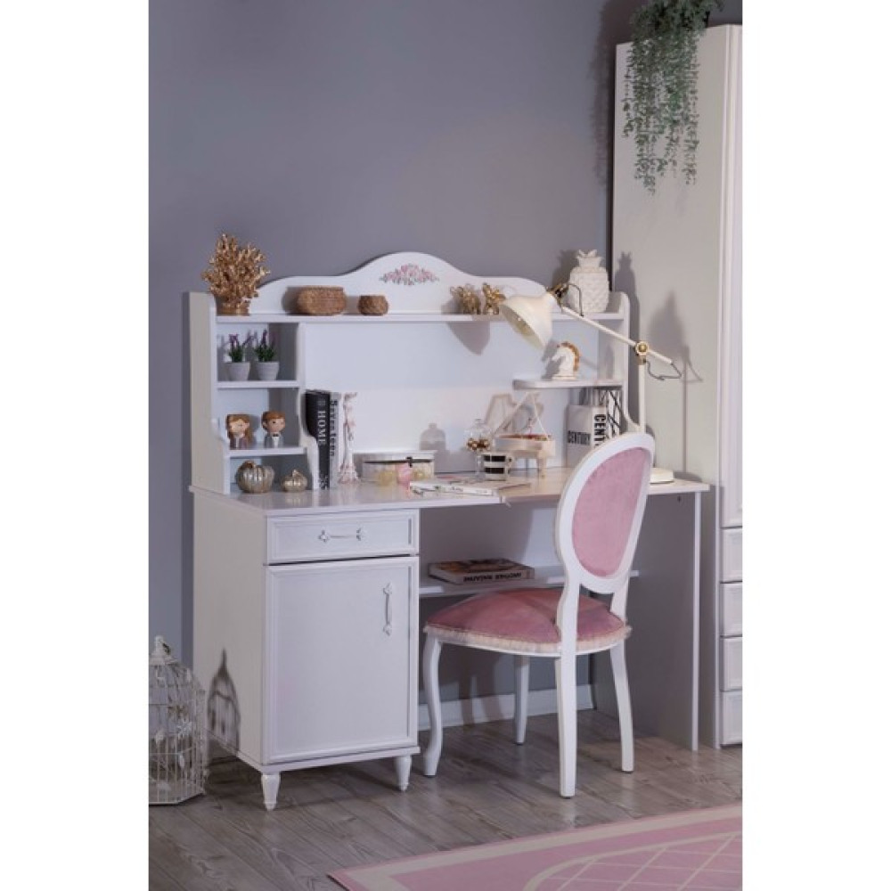 Bubu Home Isabella Genç Odası Çalışma Masası - 138*77 - Beyaz Çalışma Masası Fiyatı