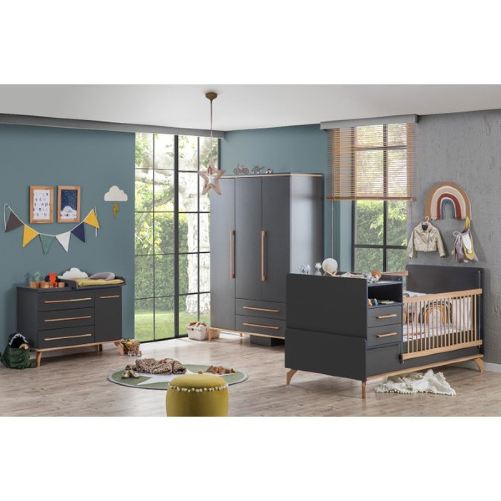 Bubu Home Loft Büyüyebilen Beşikli Bebek Odası Takımı ( 3 kapaklı dolap + Büyüyebilen beşik ve çamaşırlık ) Bebek Odası Tekstili Fiyatı