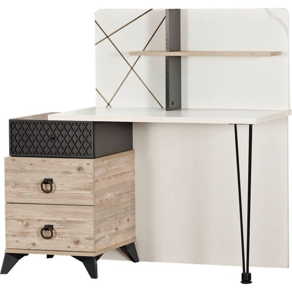 Bubu Home Macamp 3 Çekmeceli Çalışma Masası - 122 x 58 x 123 cm - Yeşil Çalışma Masası Fiyatı