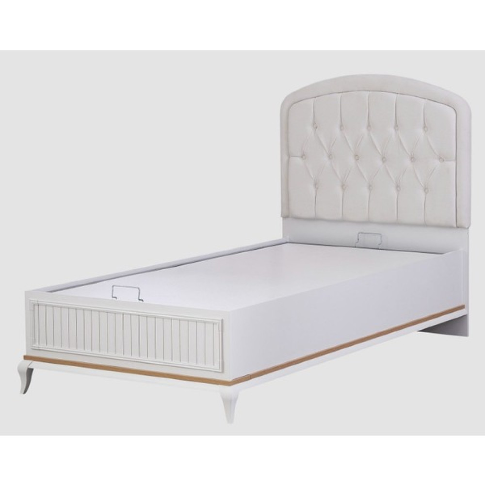 Bubu Home Manyal Kapi̇tone Başlıklı Bazalı Karyola 100 x 200 cm - Beyaz Karyola Fiyatı