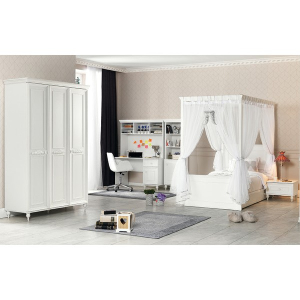 Bubu Home Palangel Genç Odası Takımı Dolap +Cibinlikli Altlıklı Karyola+Komodin+Çalışma Masası+Kitaplık Genç Odası Takımı / Seti Fiyatı