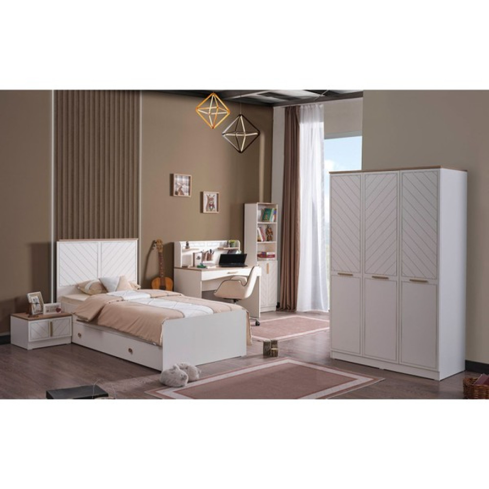 Bubu Home Paloscar Genç Odası Takımı ( Dolap+Karyola+Komodin+Çalışma Masası + Kitaplık ) Genç Odası Takımı / Seti Fiyatı