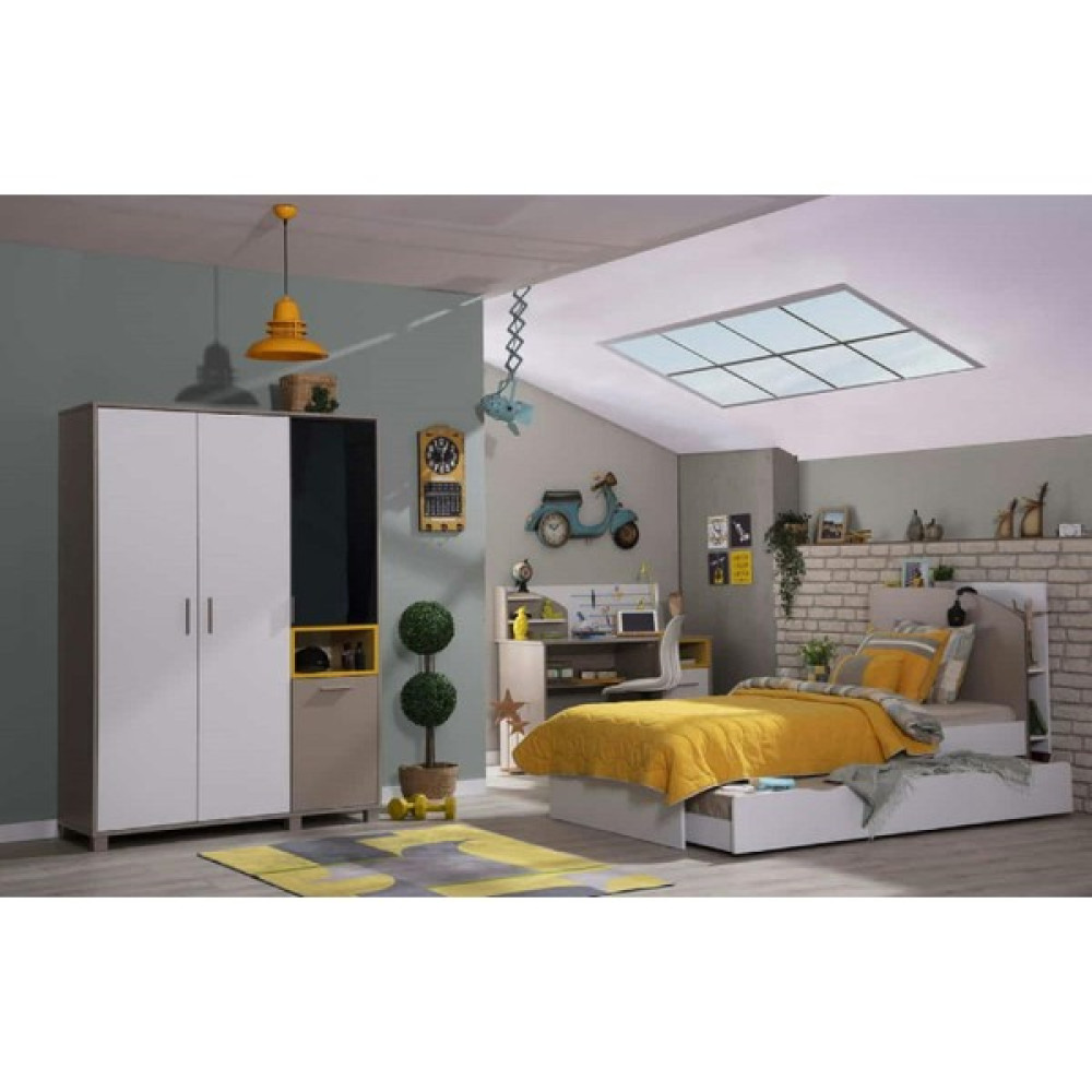 Bubu Home Torino Genç Odası Takımı( Dolap+Çalışma Masası+Yavrulu Karyola) - Beyaz Genç Odası Takımı / Seti Fiyatı