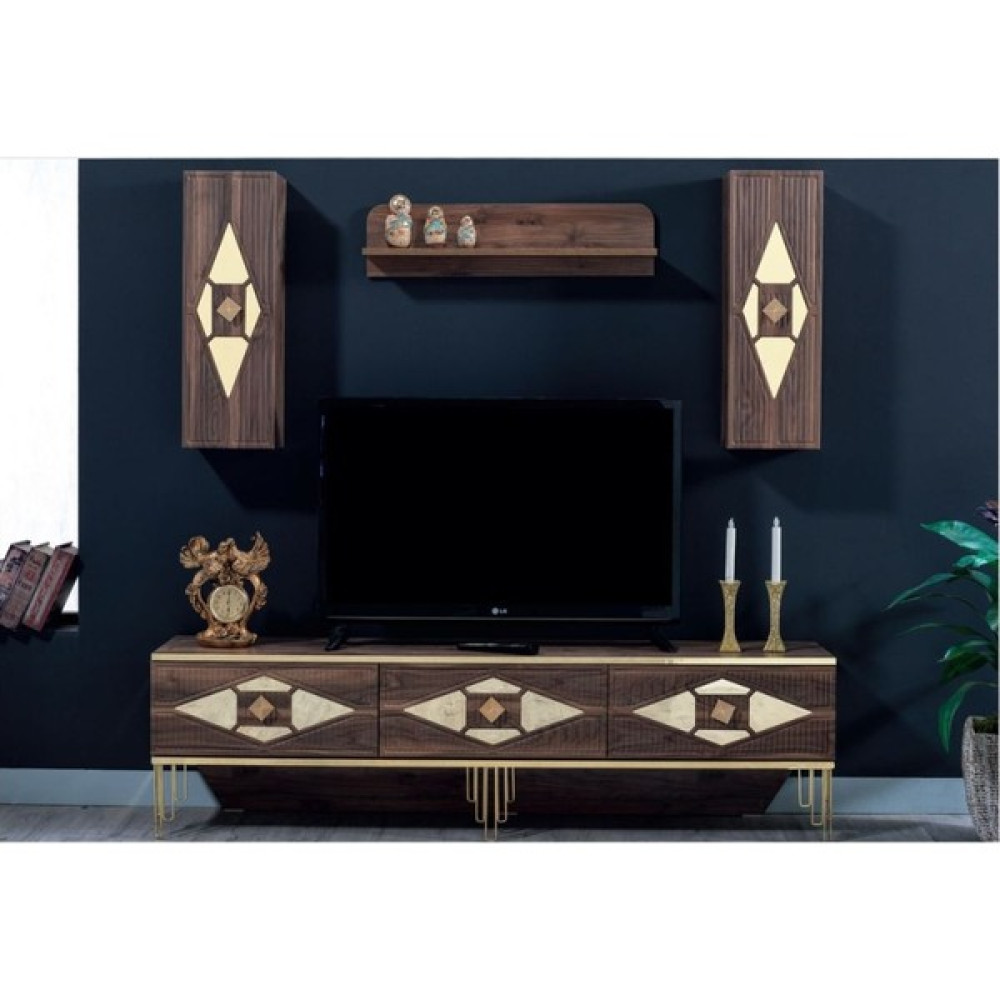 Bubu Home Üçgen Tv Ünitesi Duvar Ünitesi Tv Sehpası 180 cm Tv Ünitesi / Sehpası Fiyatı
