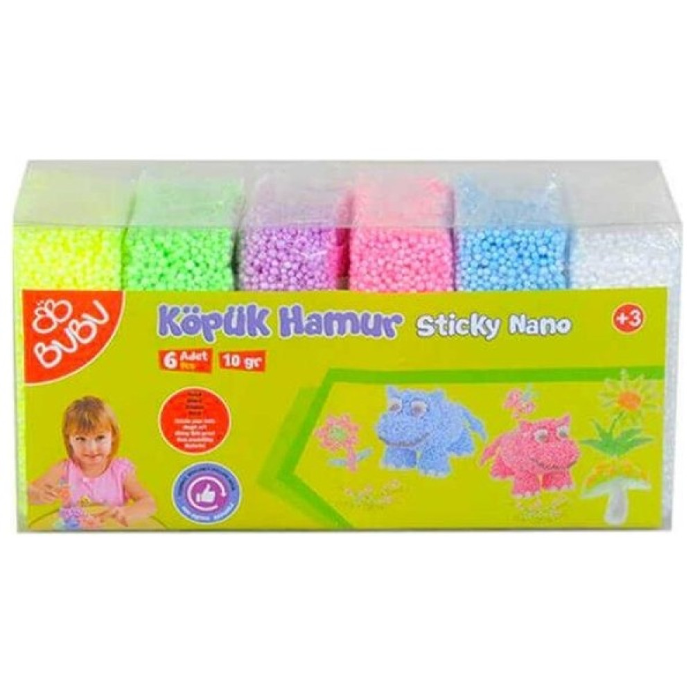 Bubu Köpük Hamur 6 Renk 10 gr 1 Paket Kurumayan Köpük Oyun Hamuru Hafif Yumuşak Hamur Okul Öncesi Anasınıfı Kreş Etkinlikleri - Renkli Eğitici Oyuncak Fiyatı