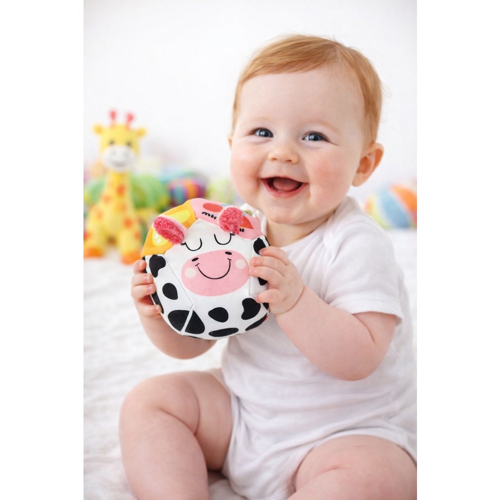 Budizzz Yumuşak Peluş Bebek Topu | Inek Tasarımlı Xl Gelişim Topu Anne Bebek Oyuncak Fiyatı