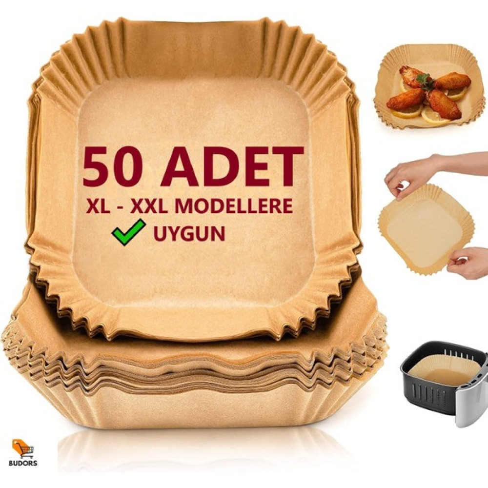 Budors Büyük Boy Fritöz Pişirme Kağıdı Kare Tabak Model 50'li Pişirme Kağıdı Fiyatı