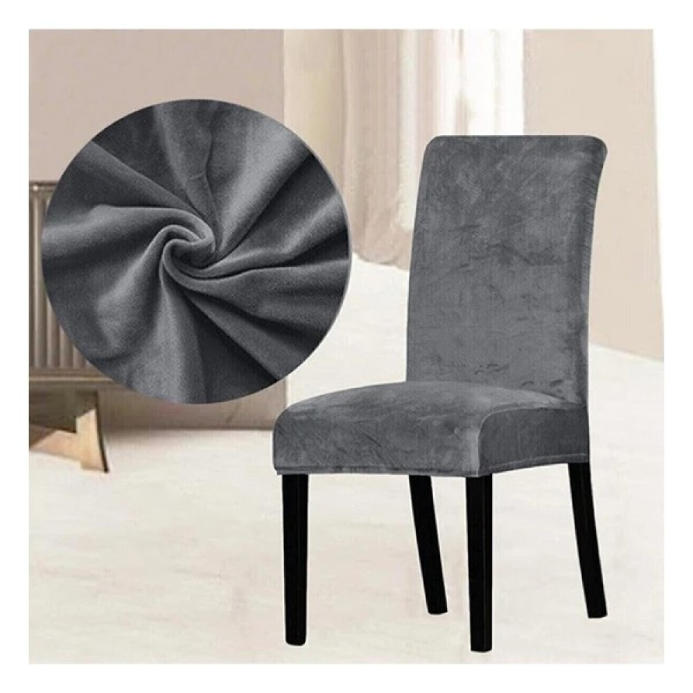 Buem Kadife Likralı Sandalye Kılıfı Sandalye Örtüsü - 35 x 48 cm - Antrasit Koltuk & Kanepe Örtüsü Fiyatı