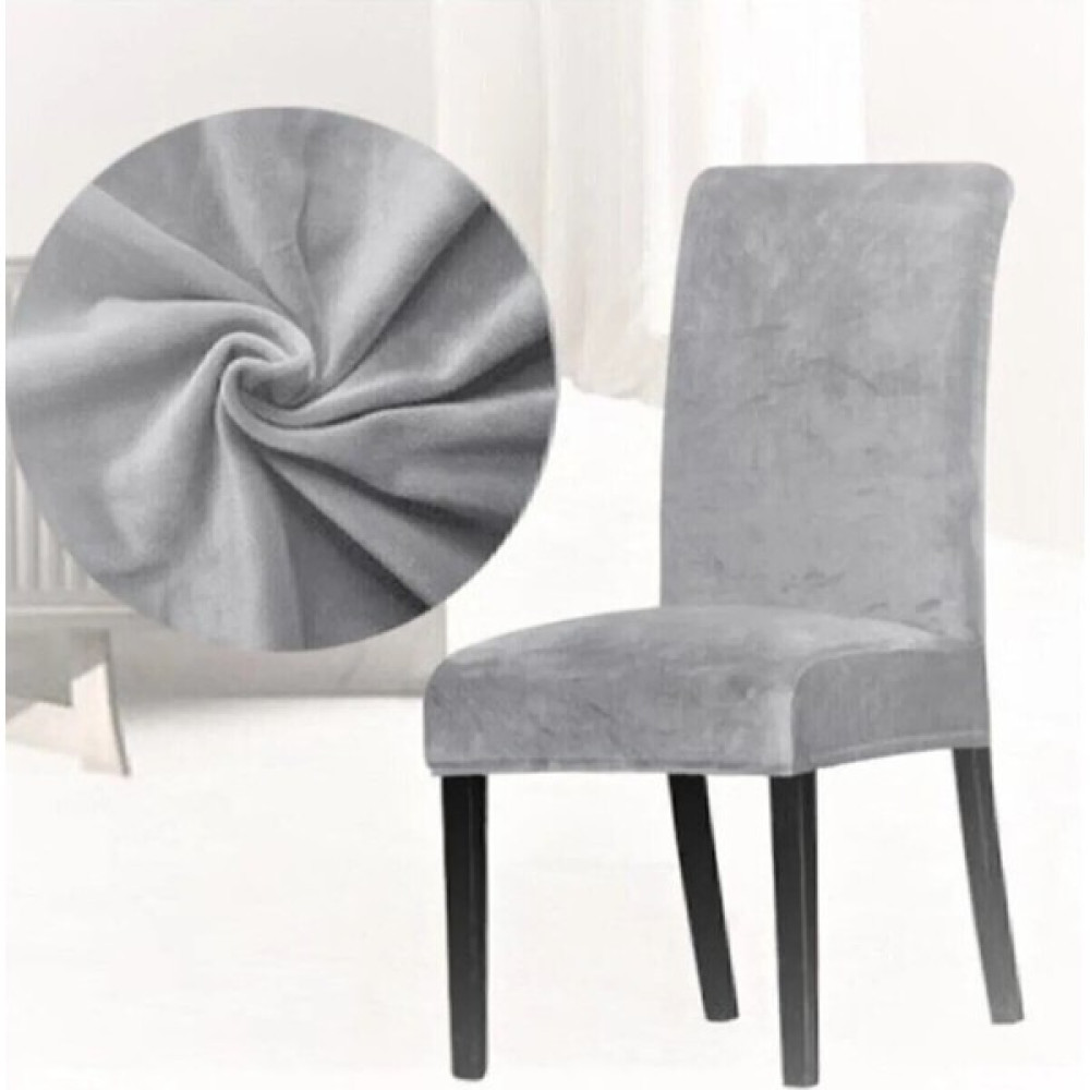 Buem Kadife Likralı Sandalye Kılıfı Sandalye Örtüsü - 35 x 48 cm - Gri Koltuk & Kanepe Örtüsü Fiyatı