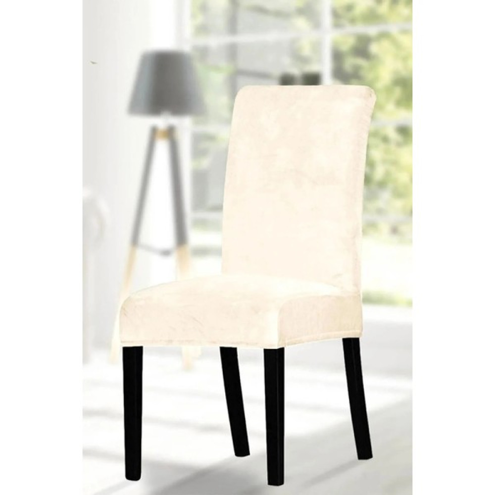 Buem Kadife Likralı Sandalye Kılıfı Sandalye Örtüsü - 35 x 48 cm - Krem Koltuk & Kanepe Örtüsü Fiyatı
