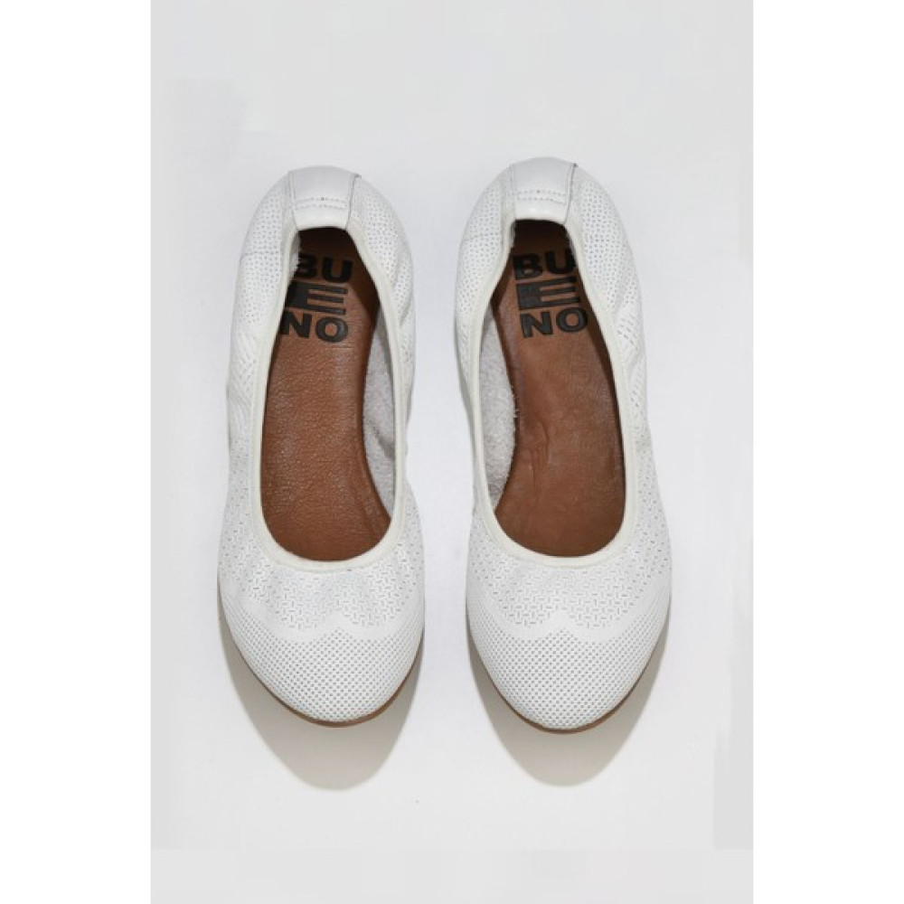 Bueno Shoes Beyaz Deri Kadın Düz Babet Babetler Fiyatı