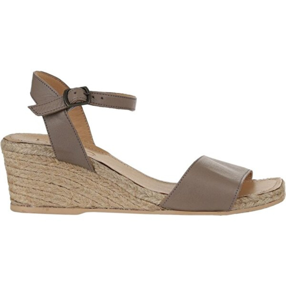 Bueno Shoes Gri Deri Kadın Dolgu Topuklu Espadril Sandalet 01WS10304 Kadın Günlük Ayakkabıları Fiyatı