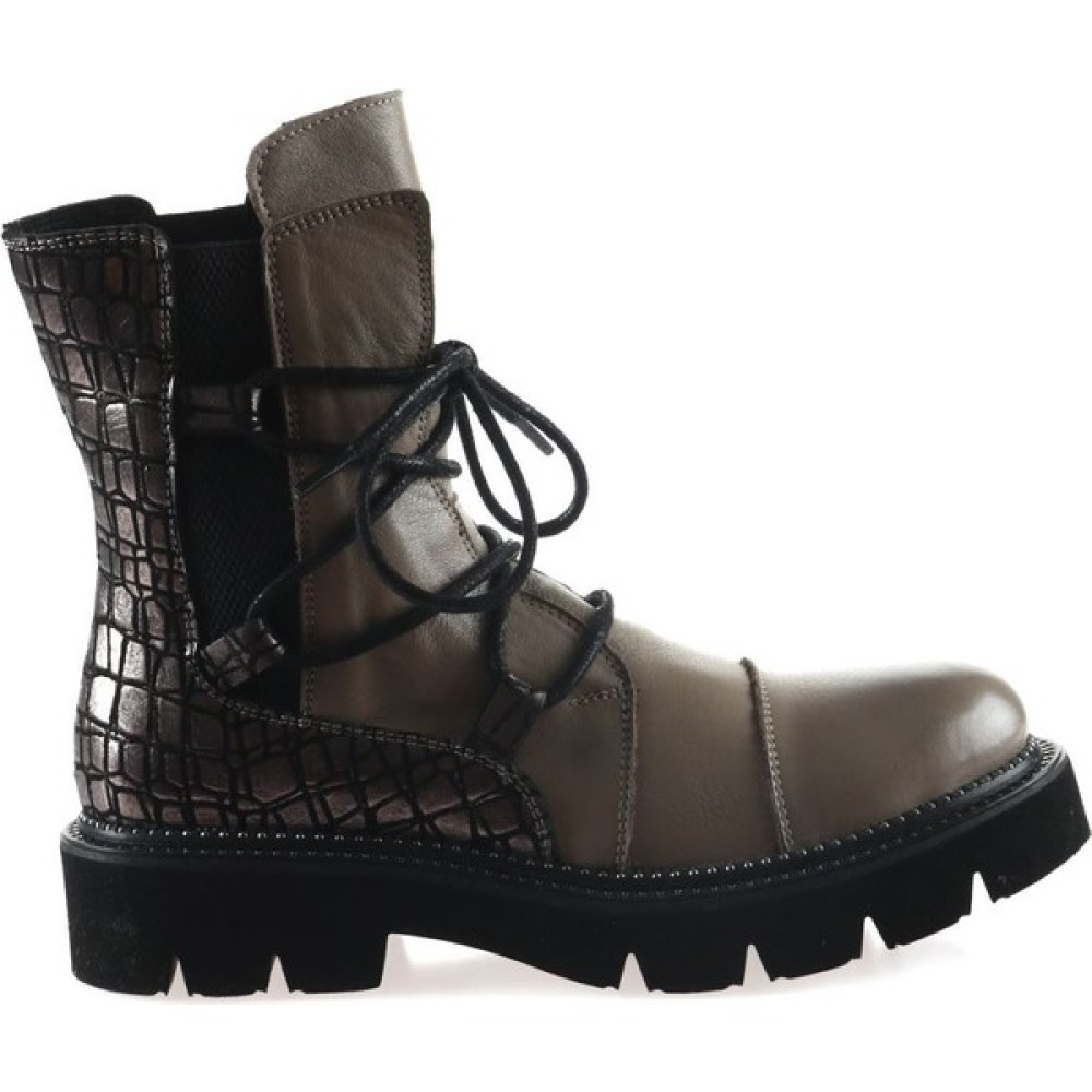 Bueno Shoes Gri Deri Kadın Düz Bot Kadın Botları Fiyatı