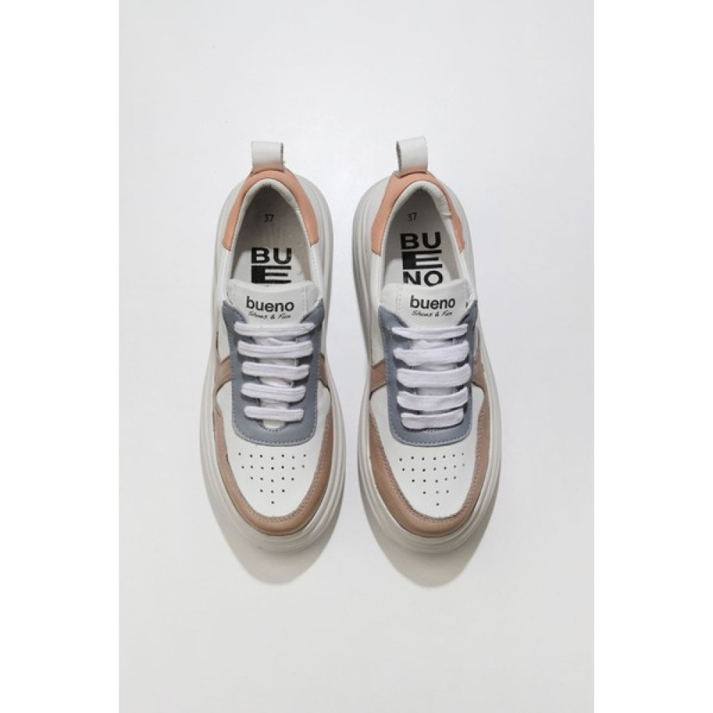 Bueno Shoes Gri Multi Deri Kadın Dolgu Topuk Snekars Spor Ayakkabı Fiyatı