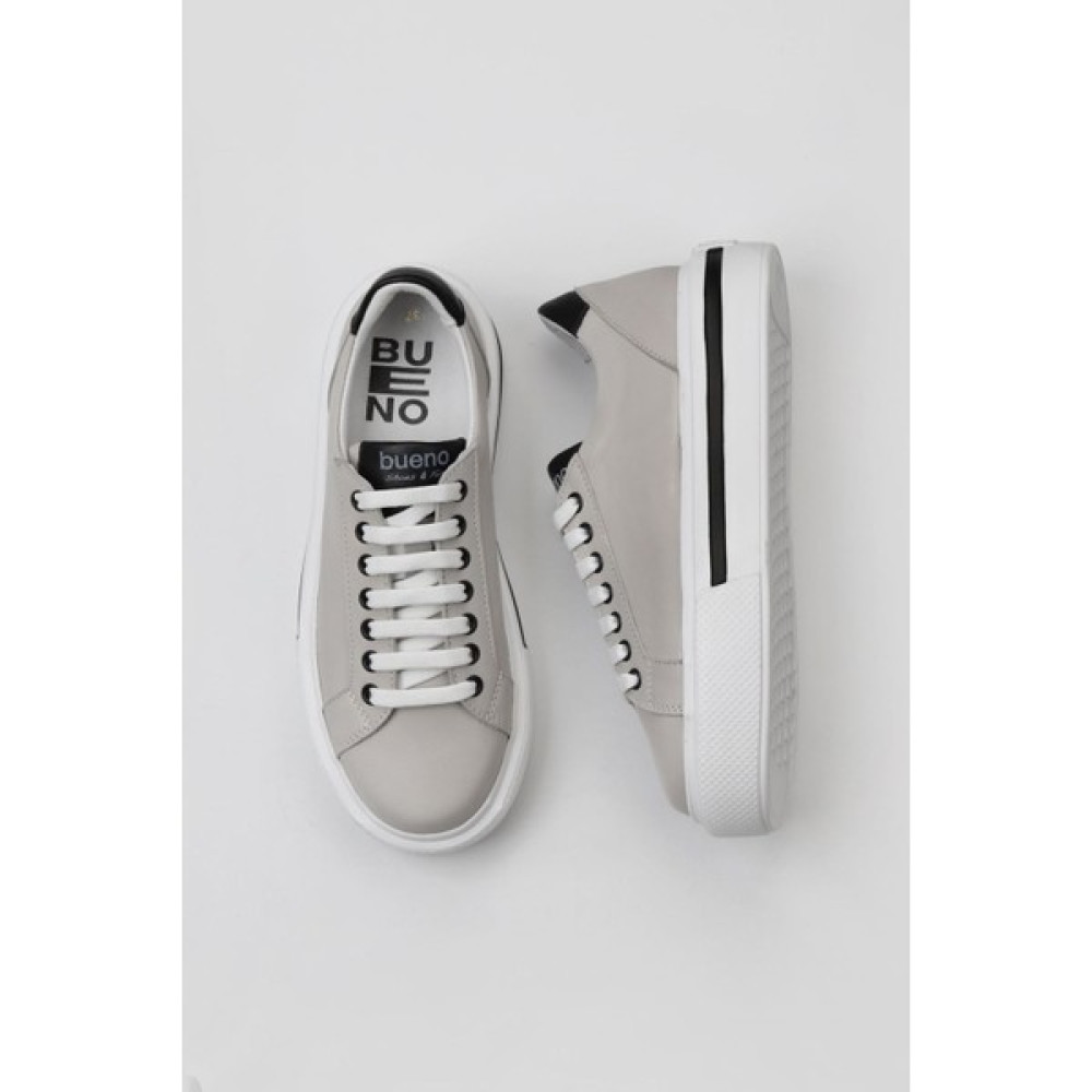 Bueno Shoes Gri Siyah Deri Kadın Sneakers Spor Ayakkabı Fiyatı