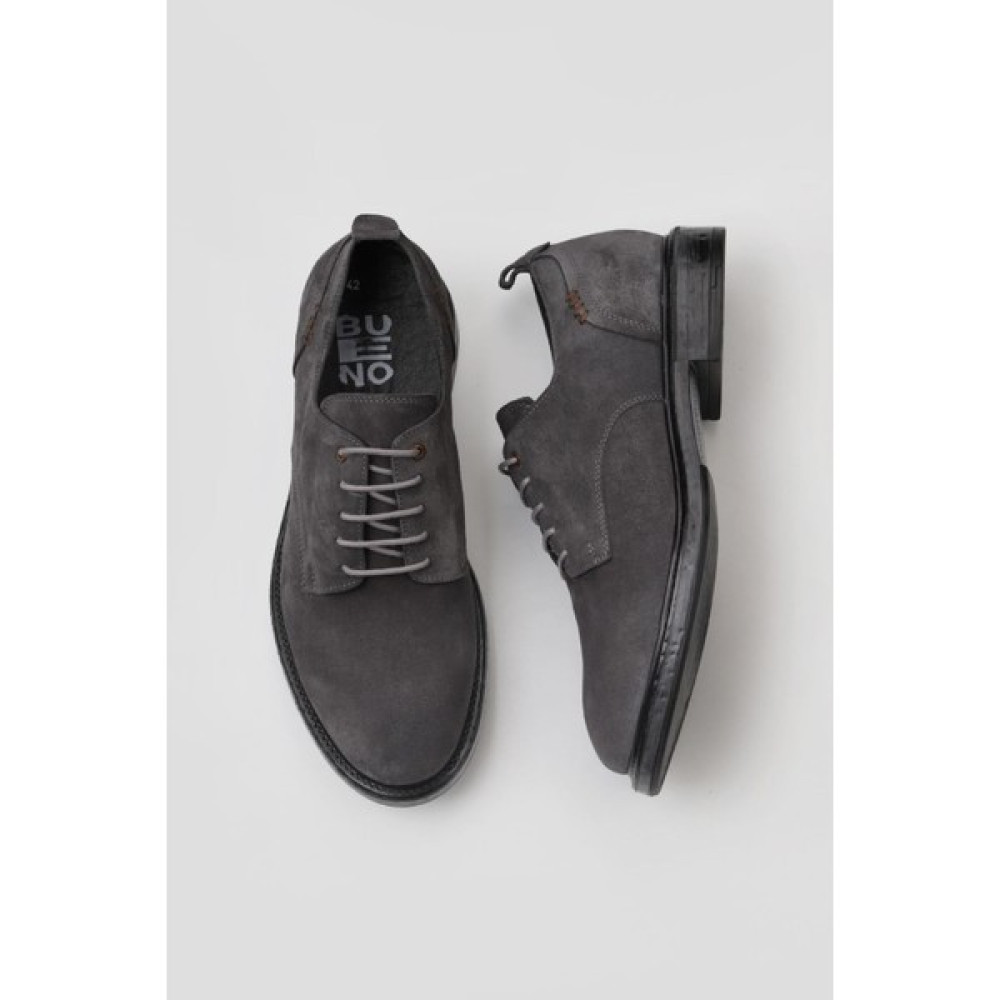 Bueno Shoes Gri Süet Erkek Klasik Ayakkabı Erkek Klasik Ayakkabılar Fiyatı