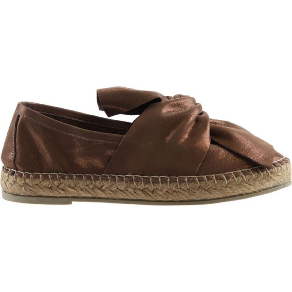 Bueno Shoes Kahverengi Simli Deri Kadın Espadril Babet Kadın Günlük Ayakkabıları Fiyatı