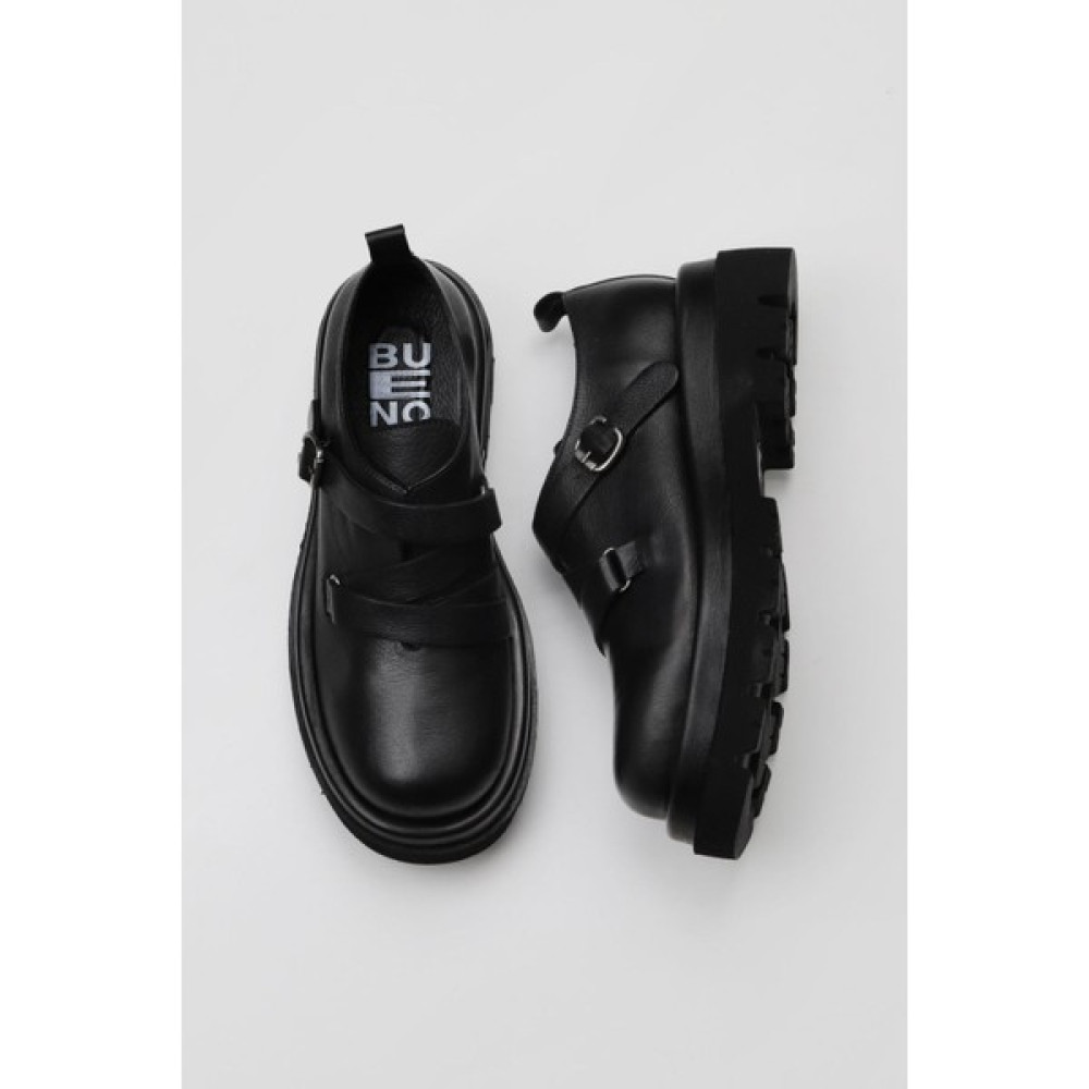 Bueno Shoes Siyah Siyah Deri Kadın Günlük Ayakkabı Kadın Günlük Ayakkabıları Fiyatı