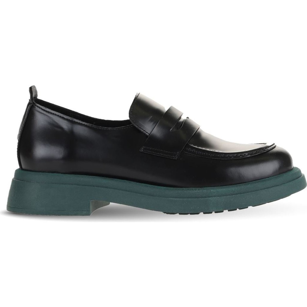 Bueno Shoes Siyah Yeşil Açma Deri Kadın Loafer 01WZ4000 Kadın Günlük Ayakkabıları Fiyatı