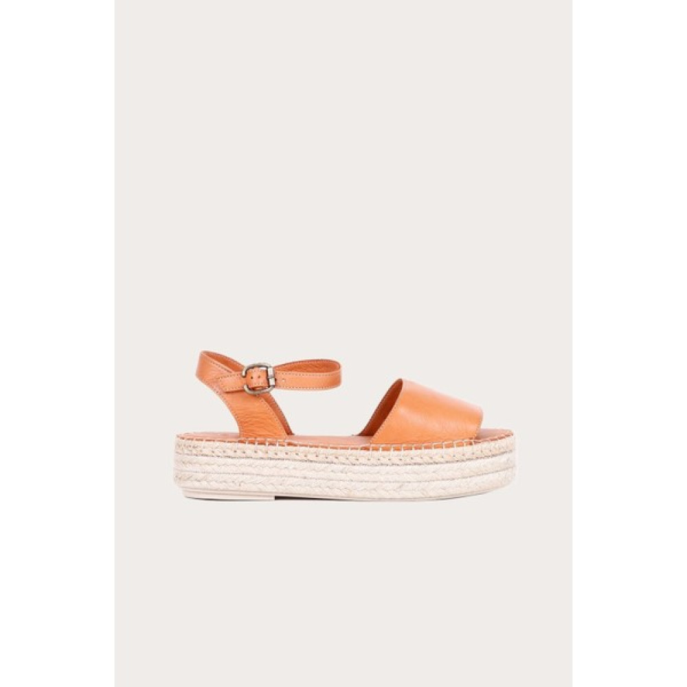 Bueno Shoes Taba Deri Kadın Dolgu Topuklu Sandalet Kadın Terlikleri ve Sandaletleri Fiyatı