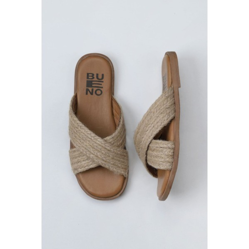 Bueno Shoes Taba Hasır Deri Kadın Espadril Terlik10 Kadın Günlük Ayakkabıları Fiyatı