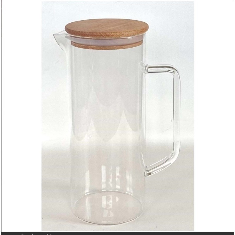 Buenos Borosilikat Cam Sürahi - Kapaklı Sürahi 1200ML.INCE Cam - Şeffaf - 1200 ml Diğer Fiyatı