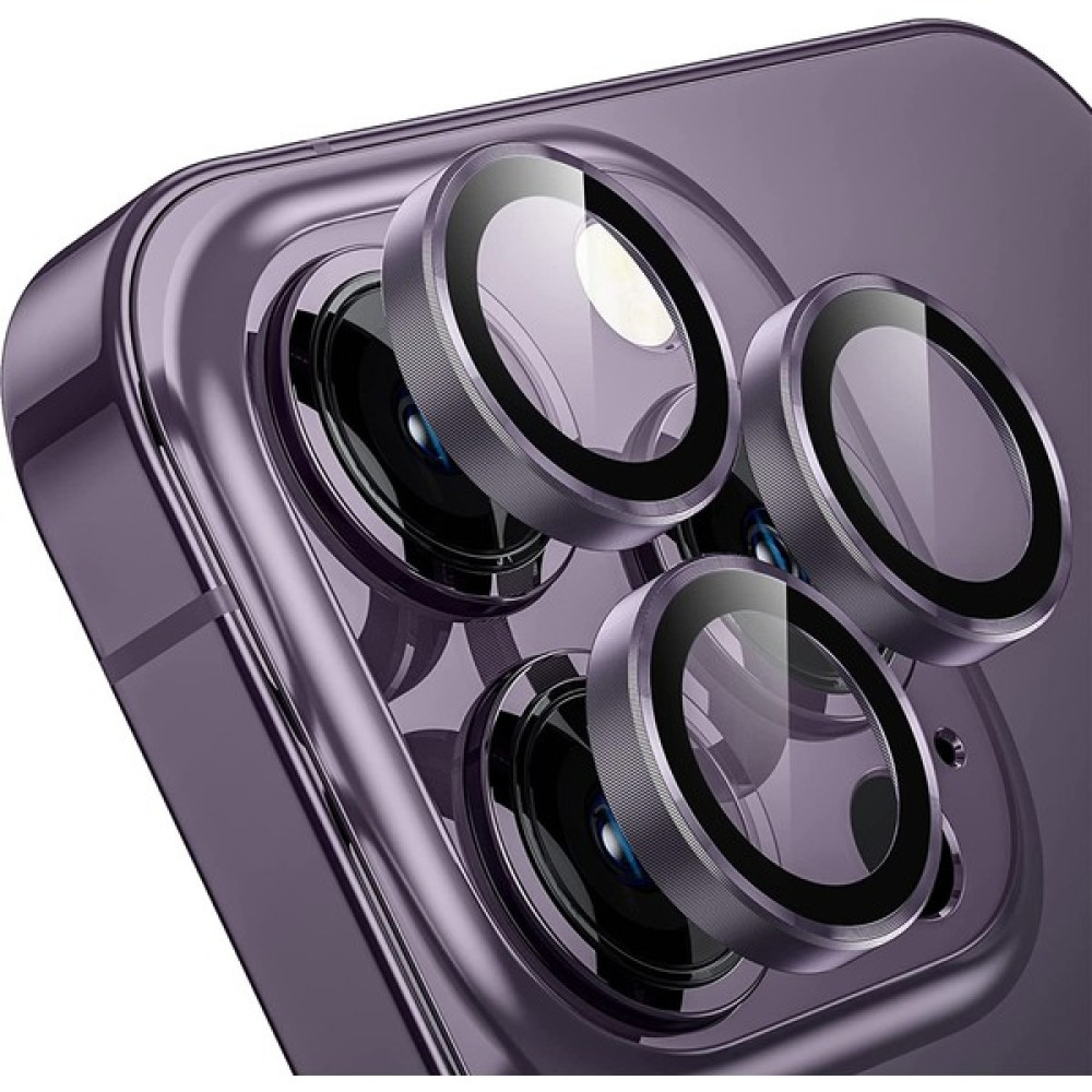 Buff iPhone 14 Pro Max / 14 Pro Kamera Metal Lens Koruyucu Deep Purple - Koyu Mor Cep Telefonu Ekran Koruyucusu Fiyatı