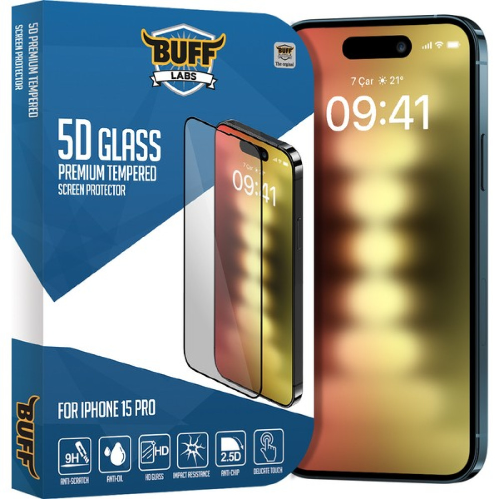 Buff iPhone 15 Pro 5d Glass Ekran Koruyucu Cep Telefonu Ekran Koruyucusu Fiyatı