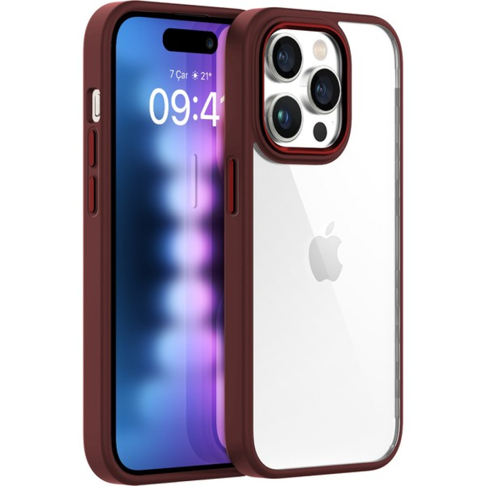 Buff iPhone 15 Pro Max New Air Bumper Kılıf Plum - Bordo Cep Telefonu Kılıfı Fiyatı
