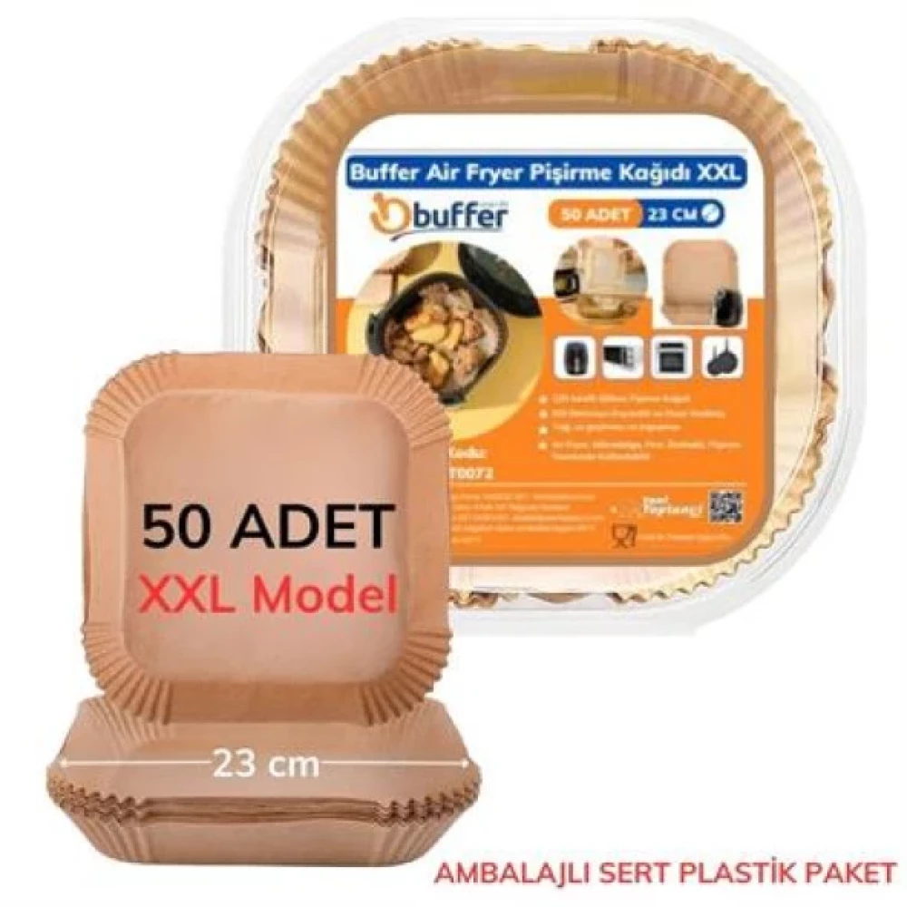 Buffer® 50 Adet Air Fryer Pisirme Kagidi Tek Kullanimlik 23 Cm Kare Pisirme Kagidi Xxl Kamp Mutfağı Fiyatı